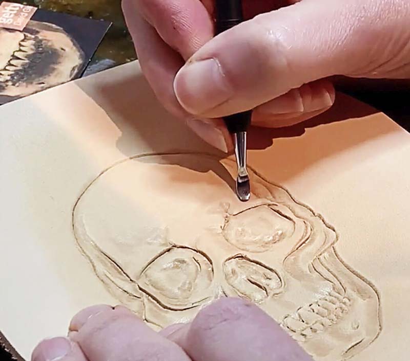 Leather Tooling of a skull - Gen 1901